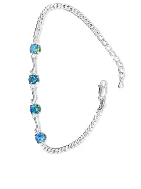 Sterling Silver bracelet with Opal triplet
