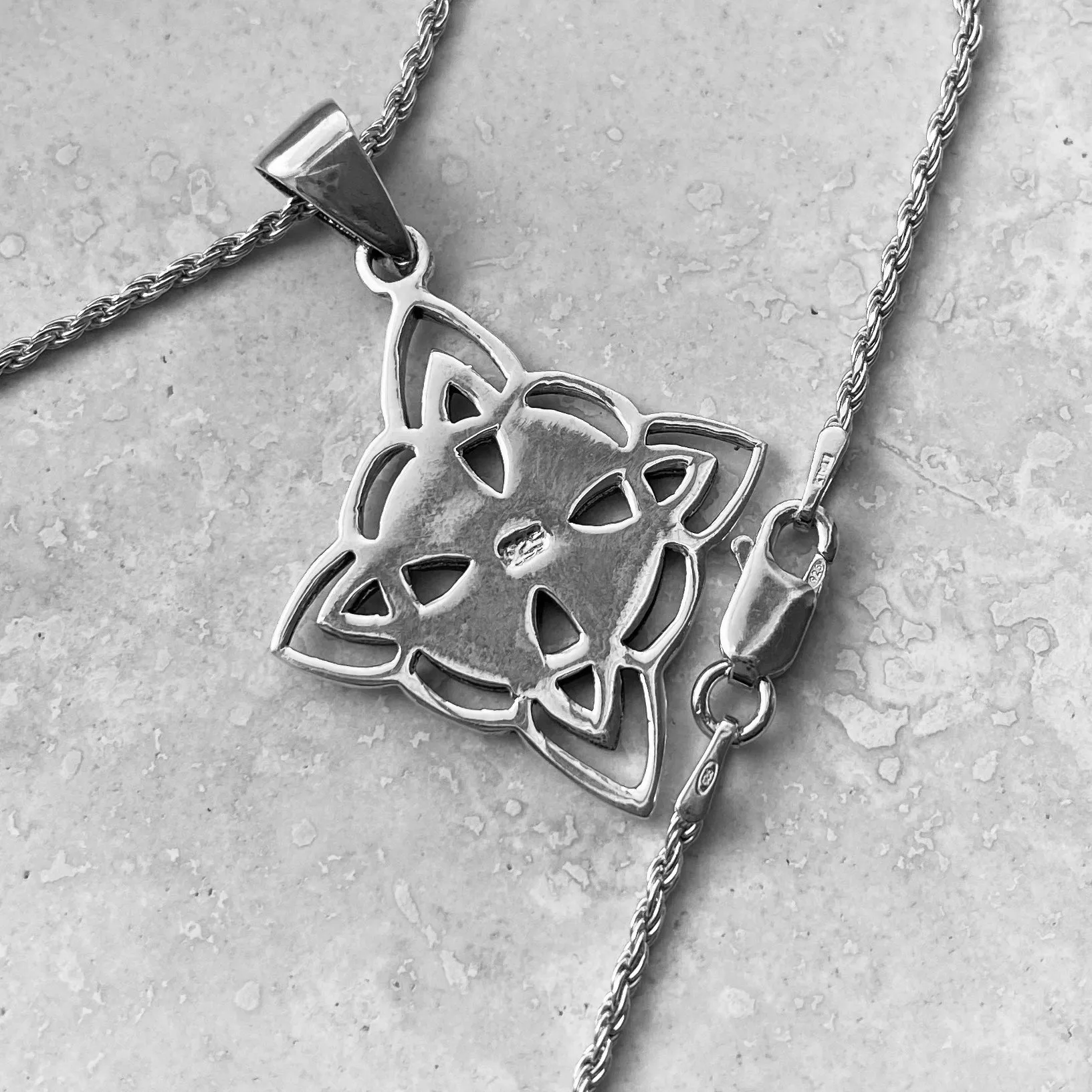 Sterling Silver Celtic and Little Triquetras Necklace, Silver Necklace, Knot Necklaces