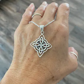 Sterling Silver Celtic and Little Triquetras Necklace, Silver Necklace, Knot Necklaces