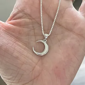 Sterling Silver Crescent Moon Necklace, Moon Necklace, Celestial Necklace, Necklaces