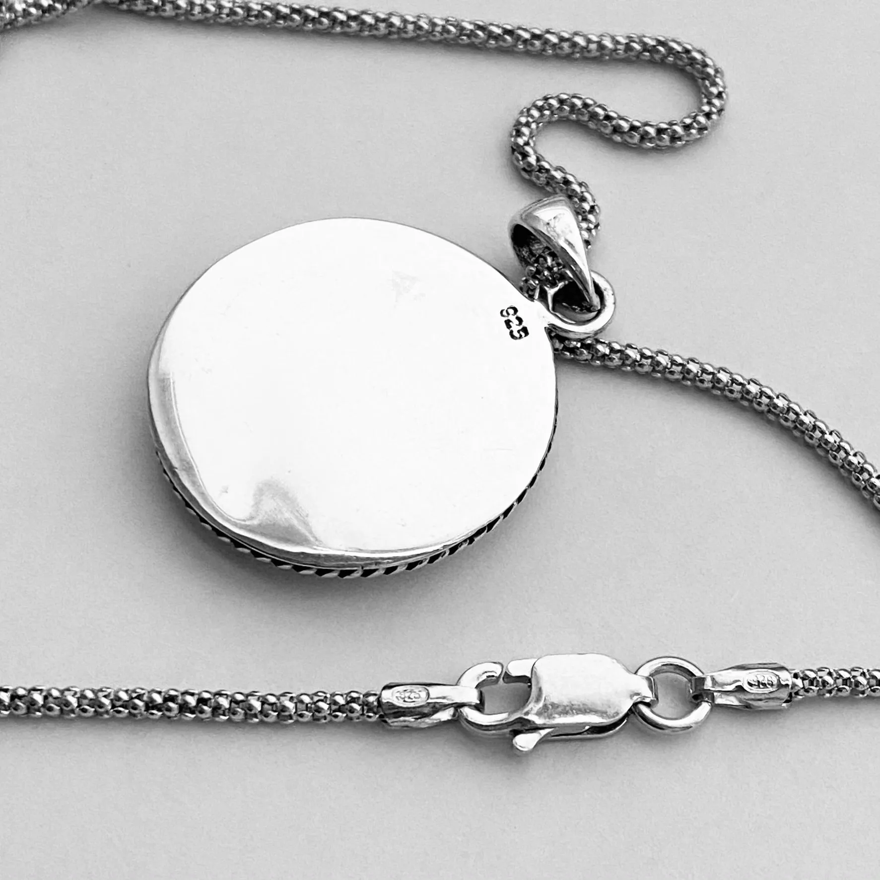 Sterling Silver Large Yin and Yang Necklace, Silver Necklace, Yoga Necklaces