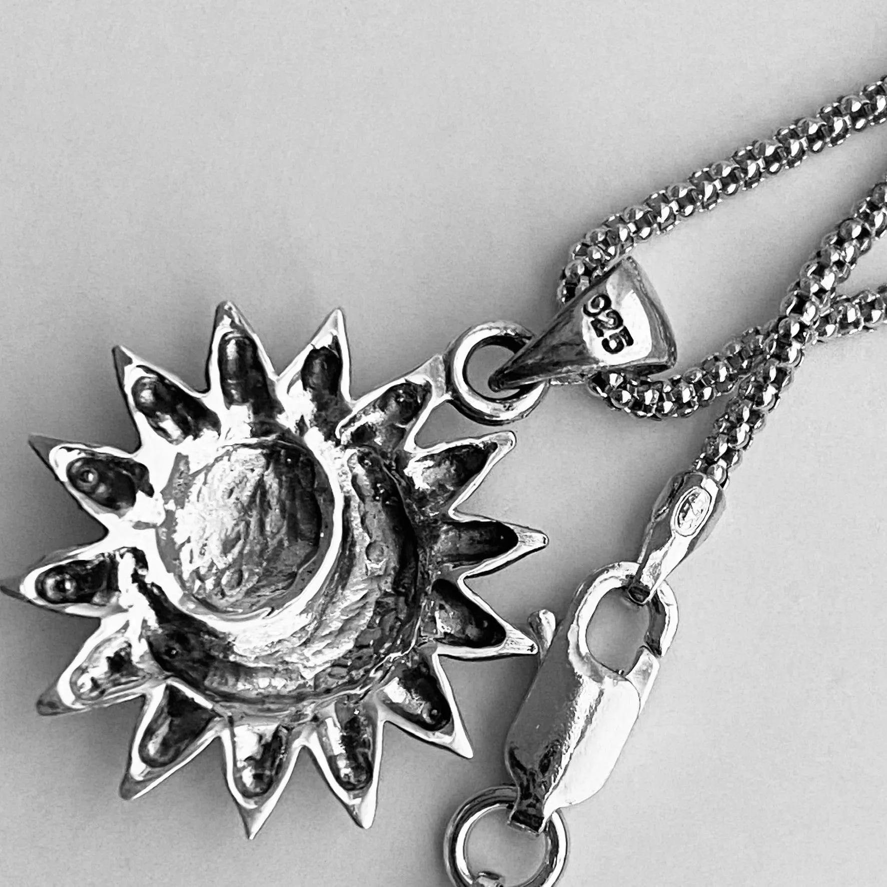 Sterling Silver Moon and Sun Necklace, Moon Necklace, Sunshine Necklace, Necklaces