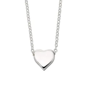 Sterling Silver Single Plain Heart Necklace