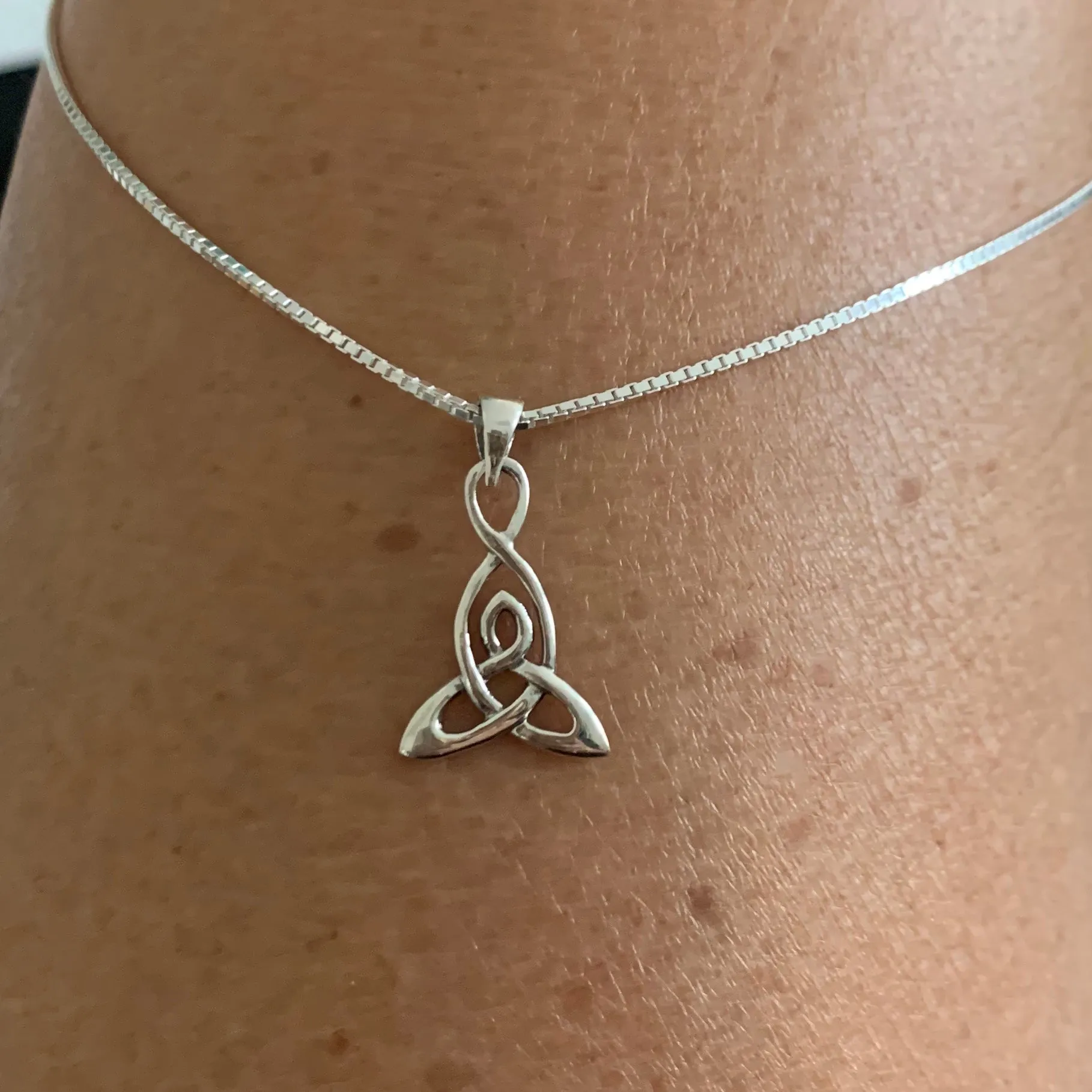Sterling Silver Triquetra Necklace, Silver Necklace, Knot Necklace, Celtic Necklace