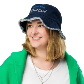 Swim Hair Don't Care Distressed Denim Bucket Hat