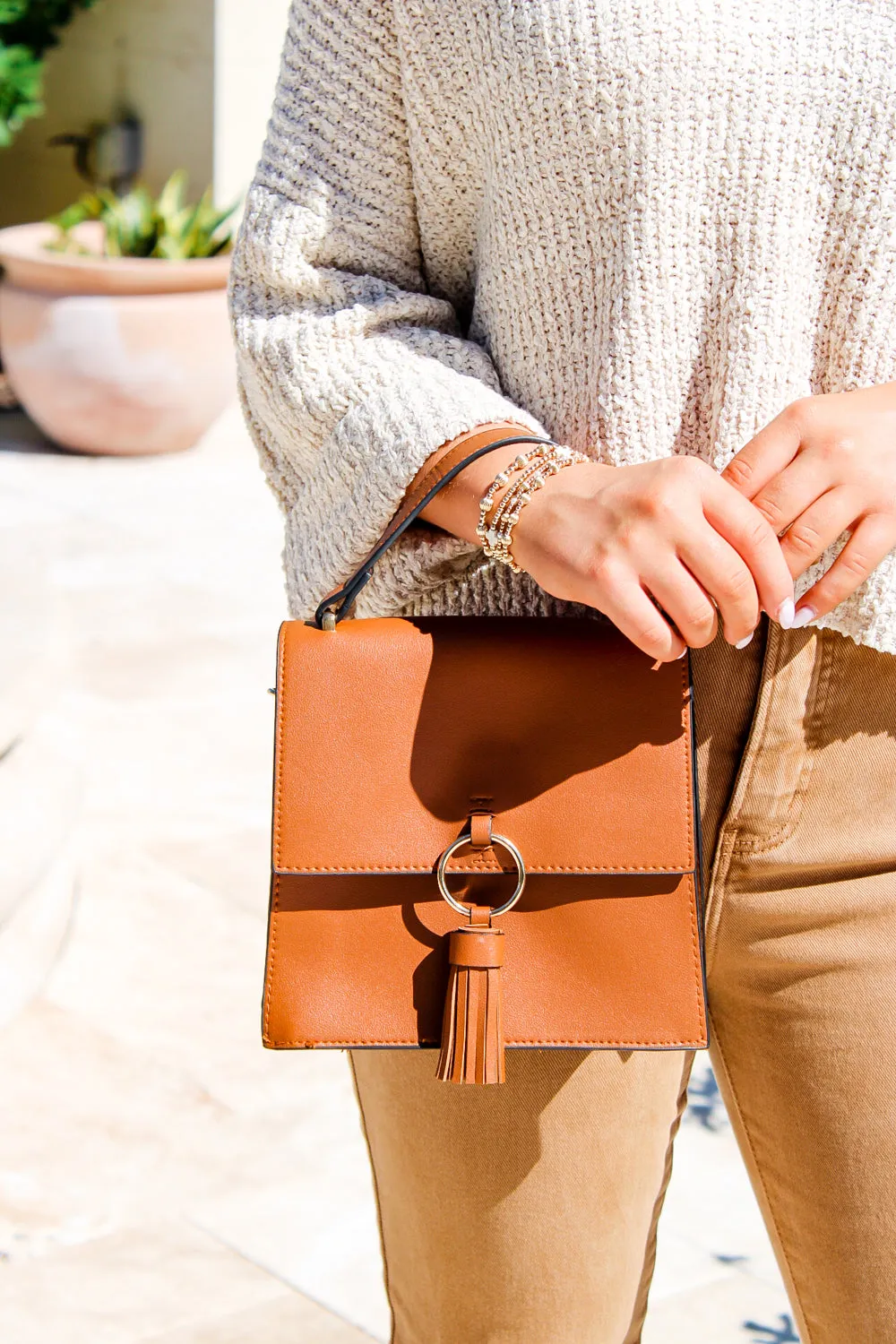 The Savannah Crossbody Bag - Cognac