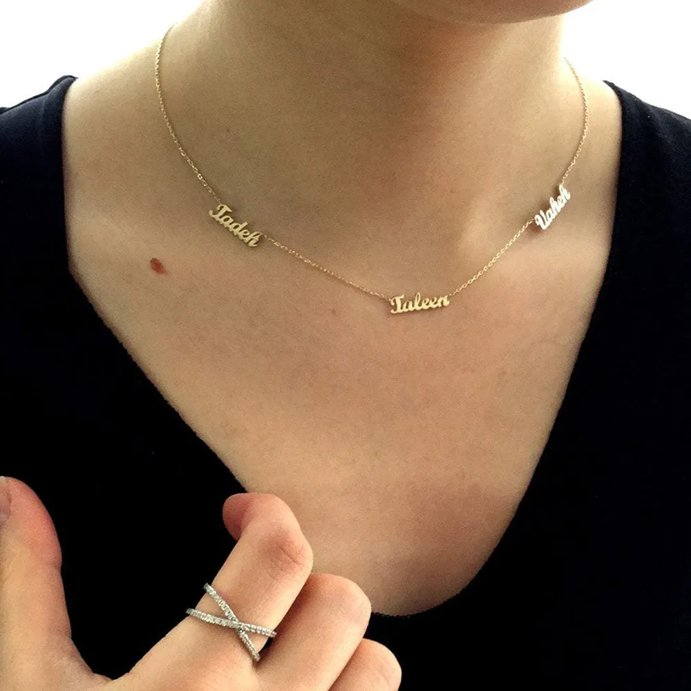 Three Name Necklace