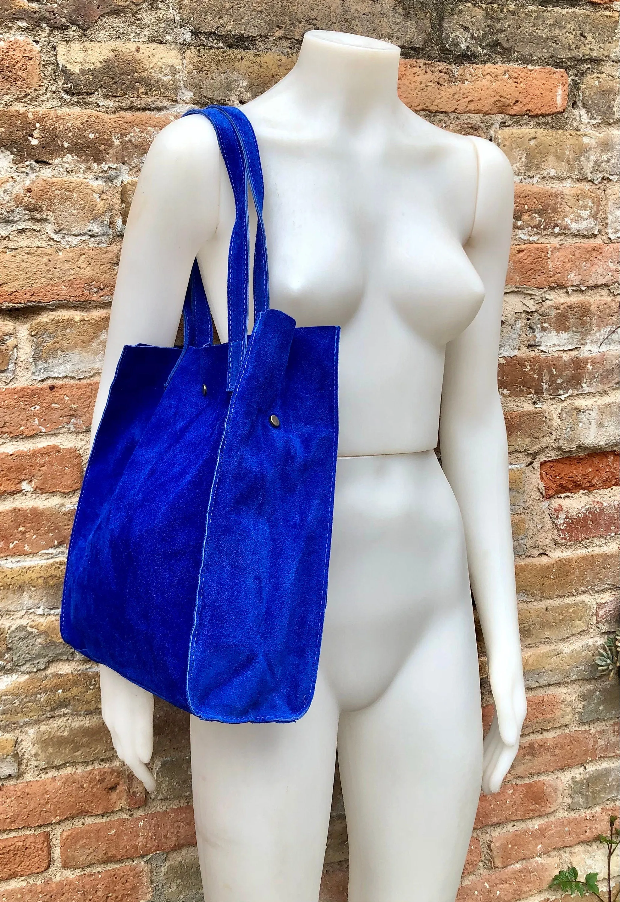 Tote suede leather bag in BLACK.Soft natural genuine leather shopper bag.  Black suede shopper. Black shoulder bag. Black suede purse.