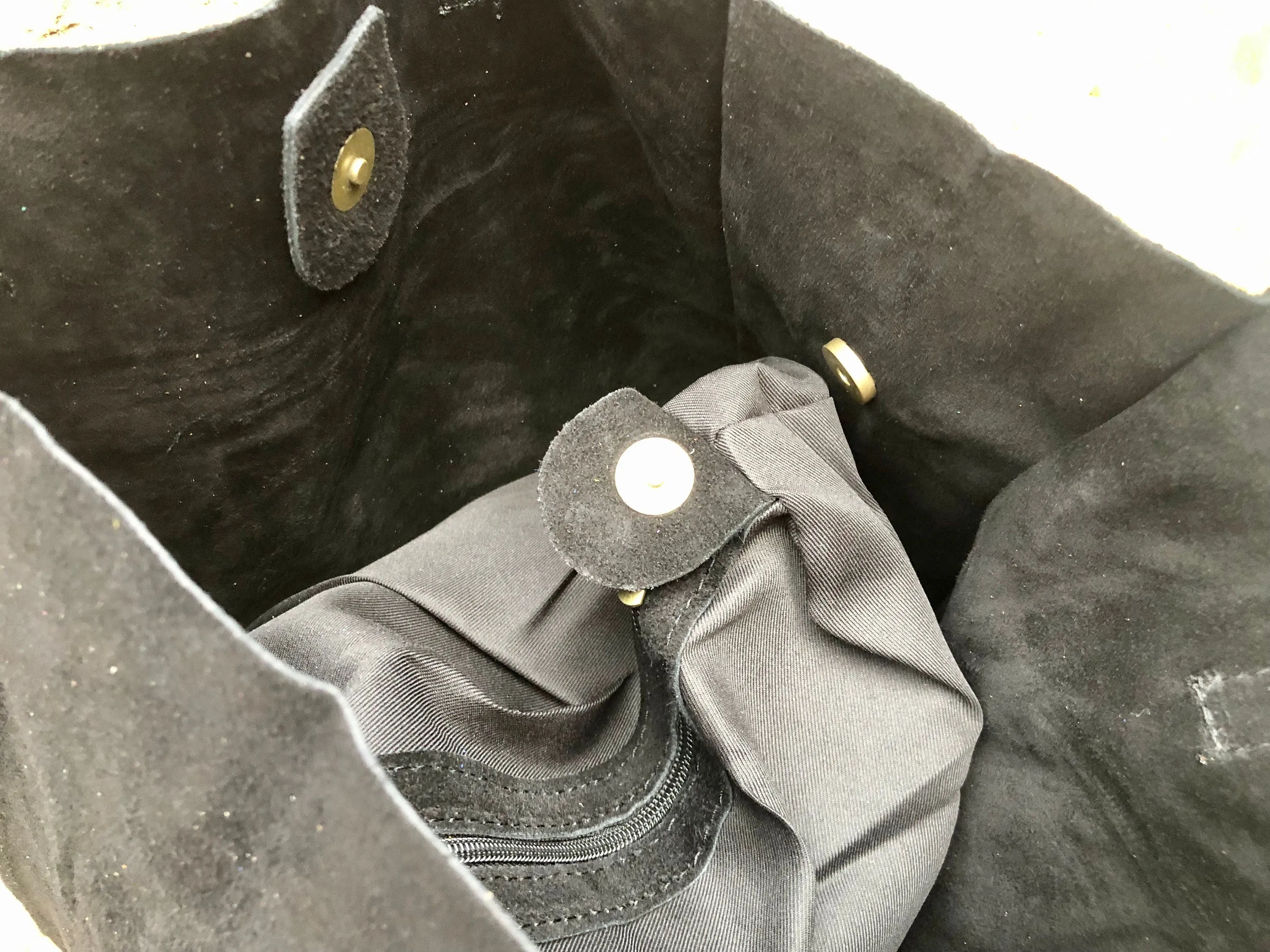 Tote suede leather bag in BLACK.Soft natural genuine leather shopper bag.  Black suede shopper. Black shoulder bag. Black suede purse.