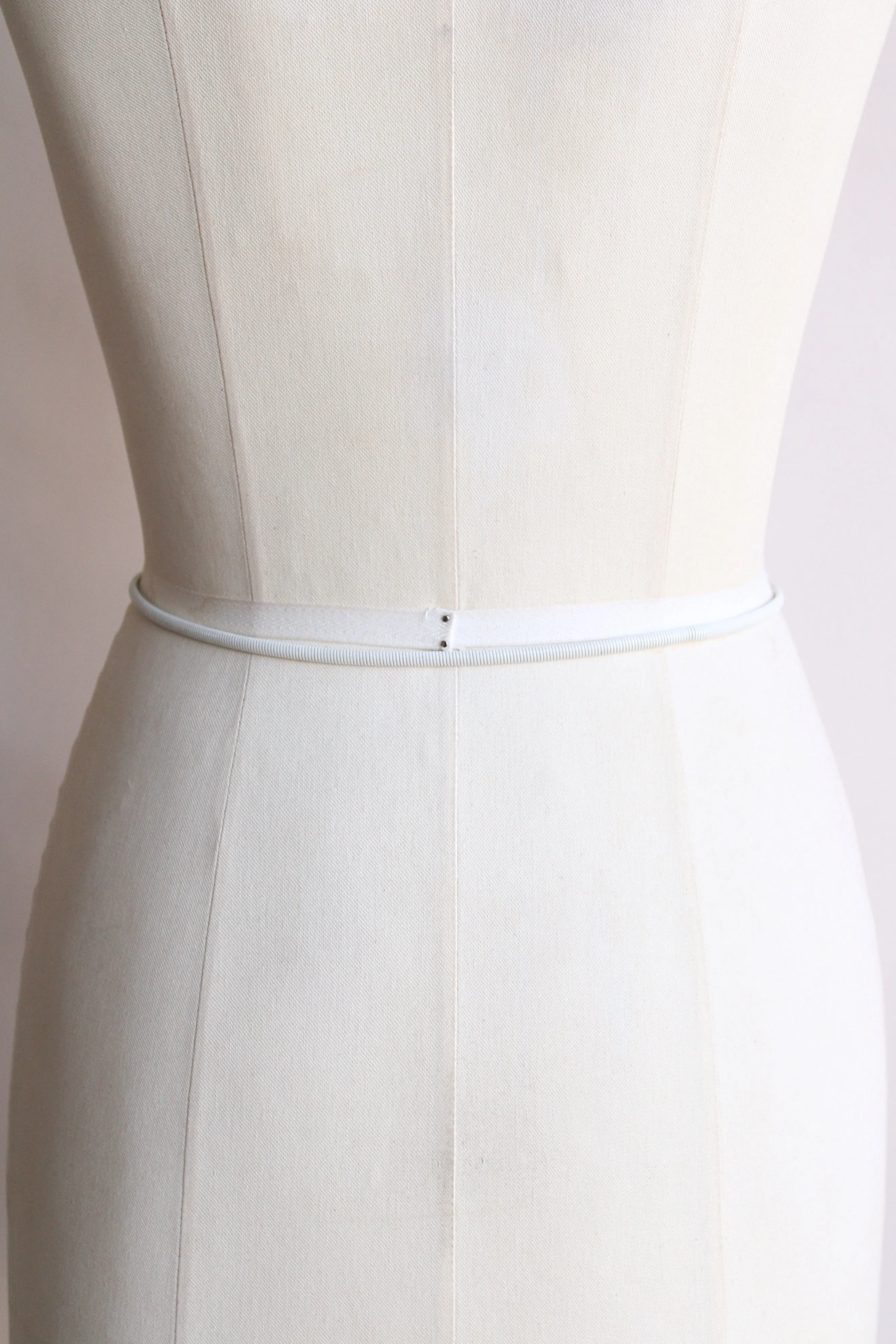 Vintage 1970s White Metal Skinny Belt