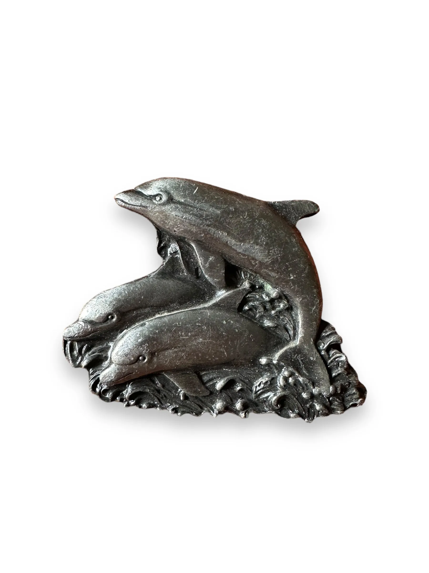 Vintage 1978 Bergamot Brass Works Dolphin Belt Buckle