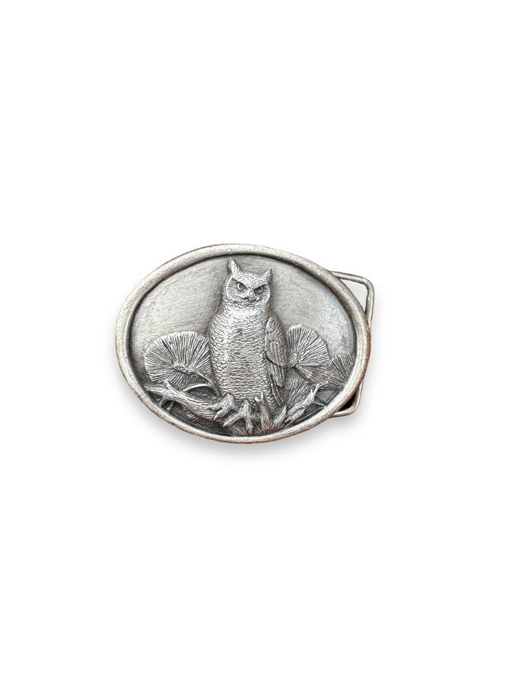 Vintage 1983 Siskiyou Owl Brass Belt Buckle