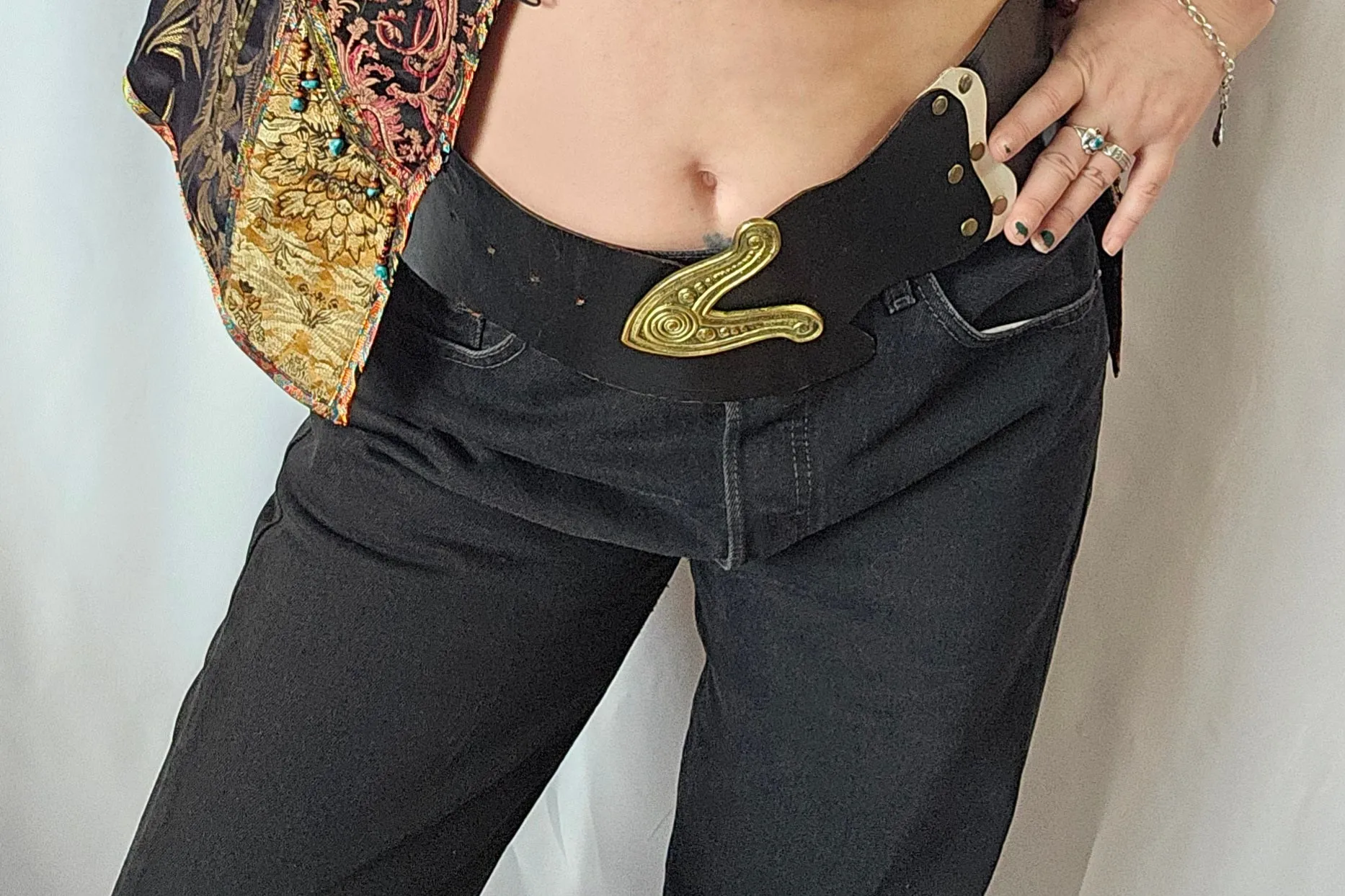 Vintage Avant Garde Wide Leather Belt