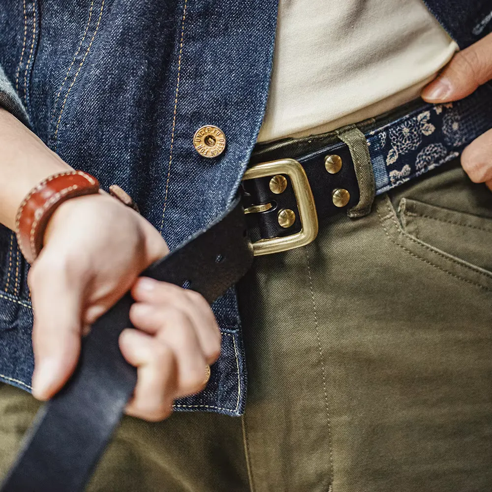 Vintage Cowhide Patchwork Belt