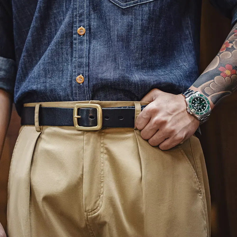 Vintage Cowhide Patchwork Belt