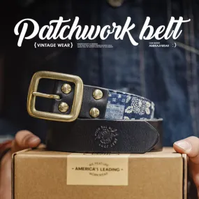 Vintage Cowhide Patchwork Belt