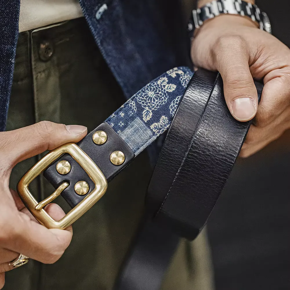 Vintage Cowhide Patchwork Belt