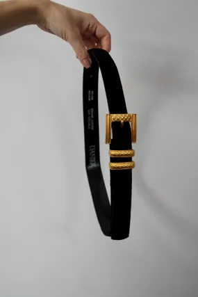 Vintage Danier Black Suede Belt 28.5-32.”