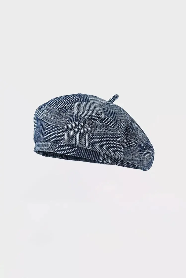 Vintage Denim Beret Hat