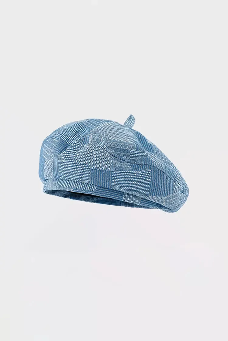 Vintage Denim Beret Hat