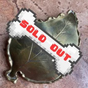 vintage hand-made brass leaf belt buckle
