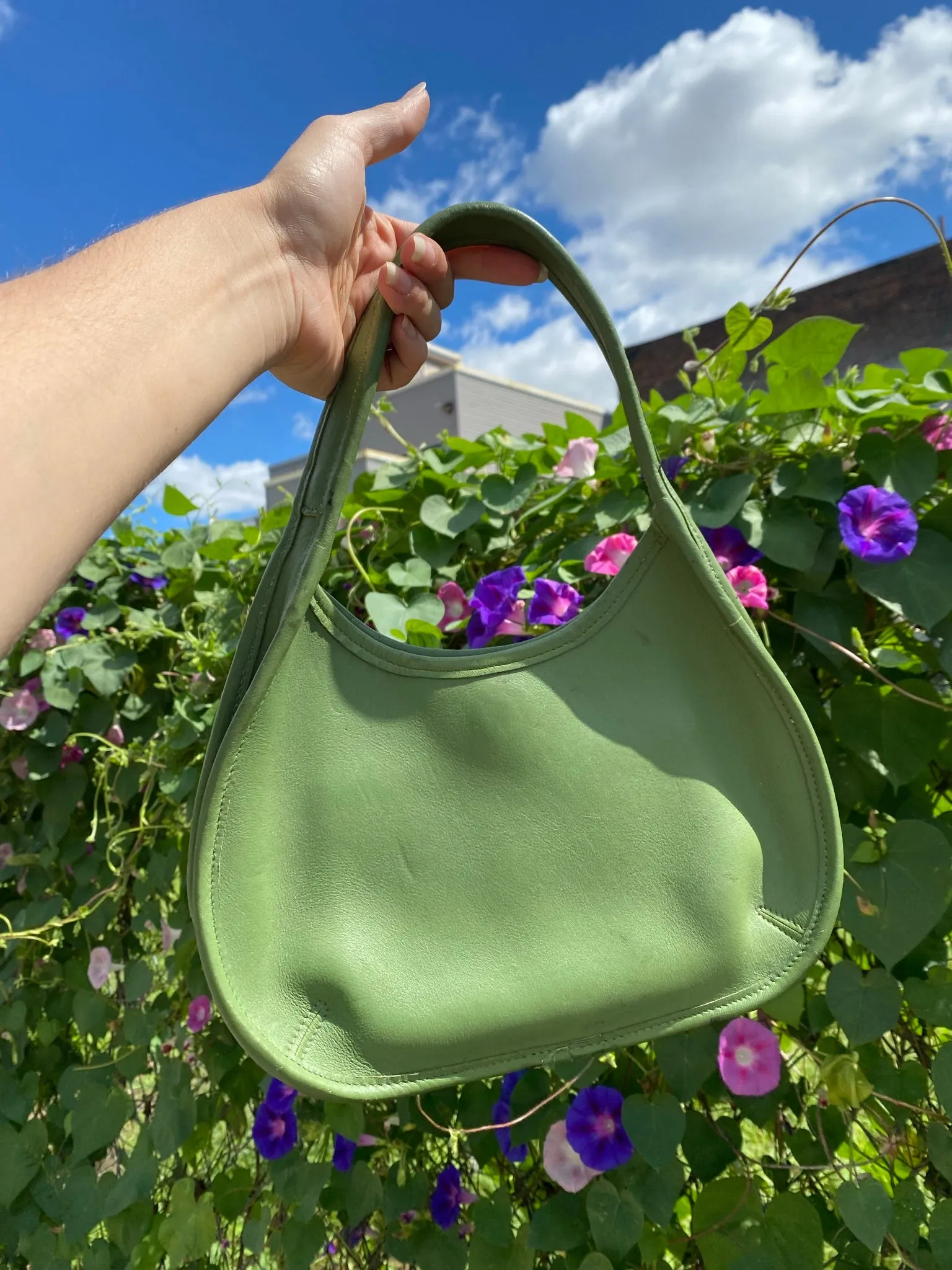 Vintage Sage Green Coach Ergo Mini Leather Bag