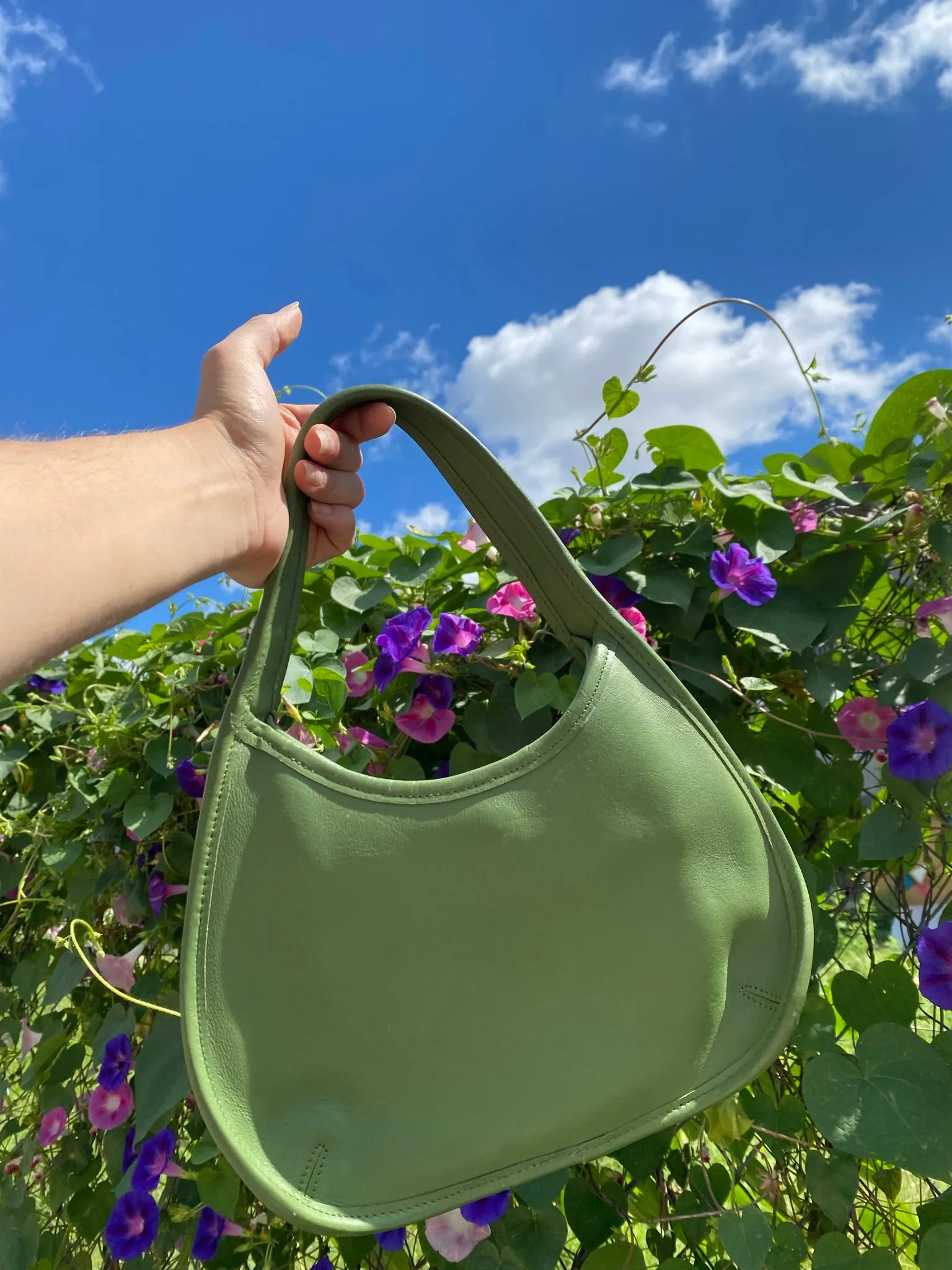 Vintage Sage Green Coach Ergo Mini Leather Bag
