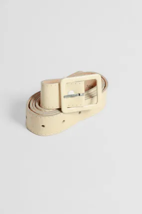 Vintage Small Beige Leather Belt