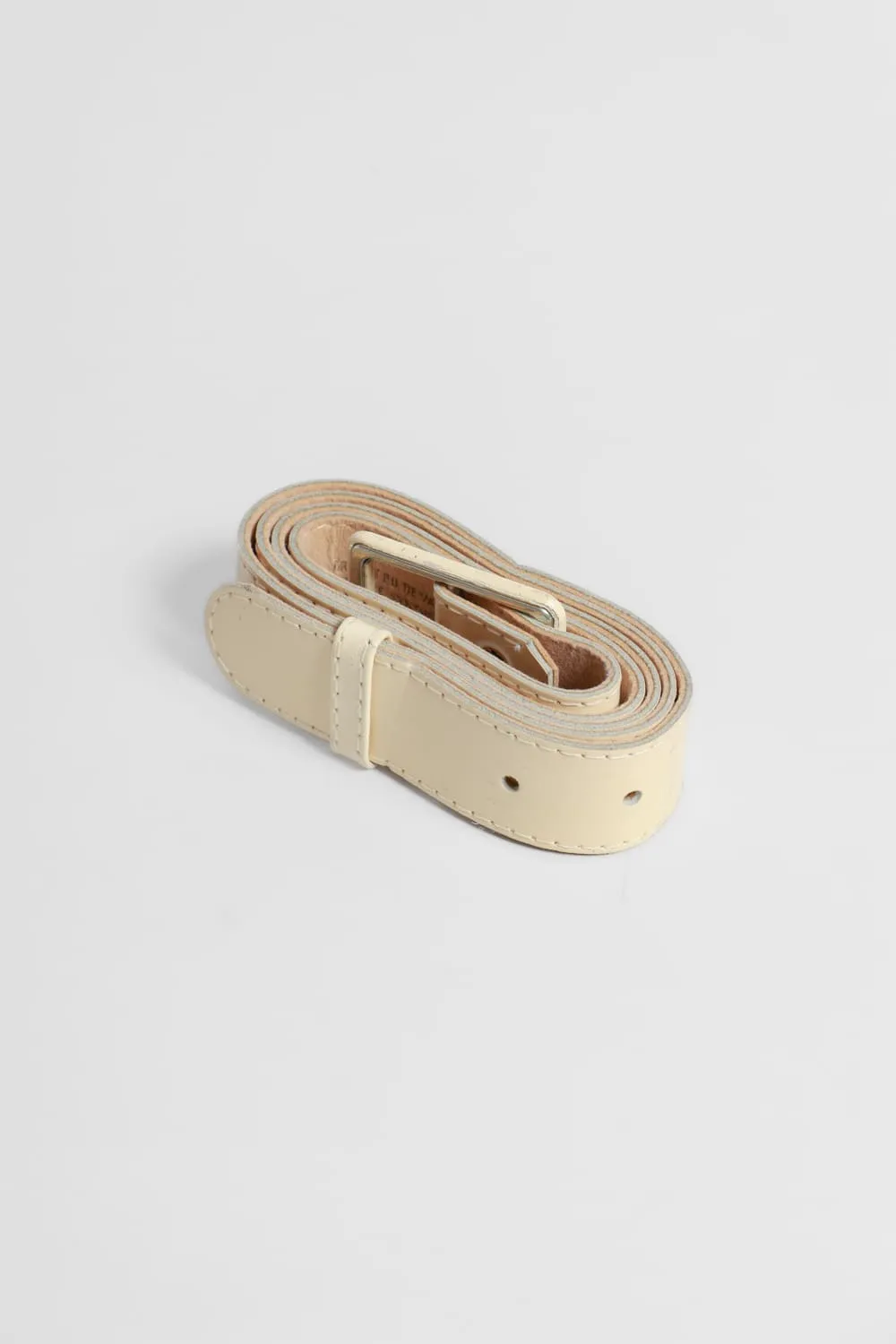 Vintage Small Beige Leather Belt