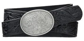 Western Rope Edge Buckle - Black